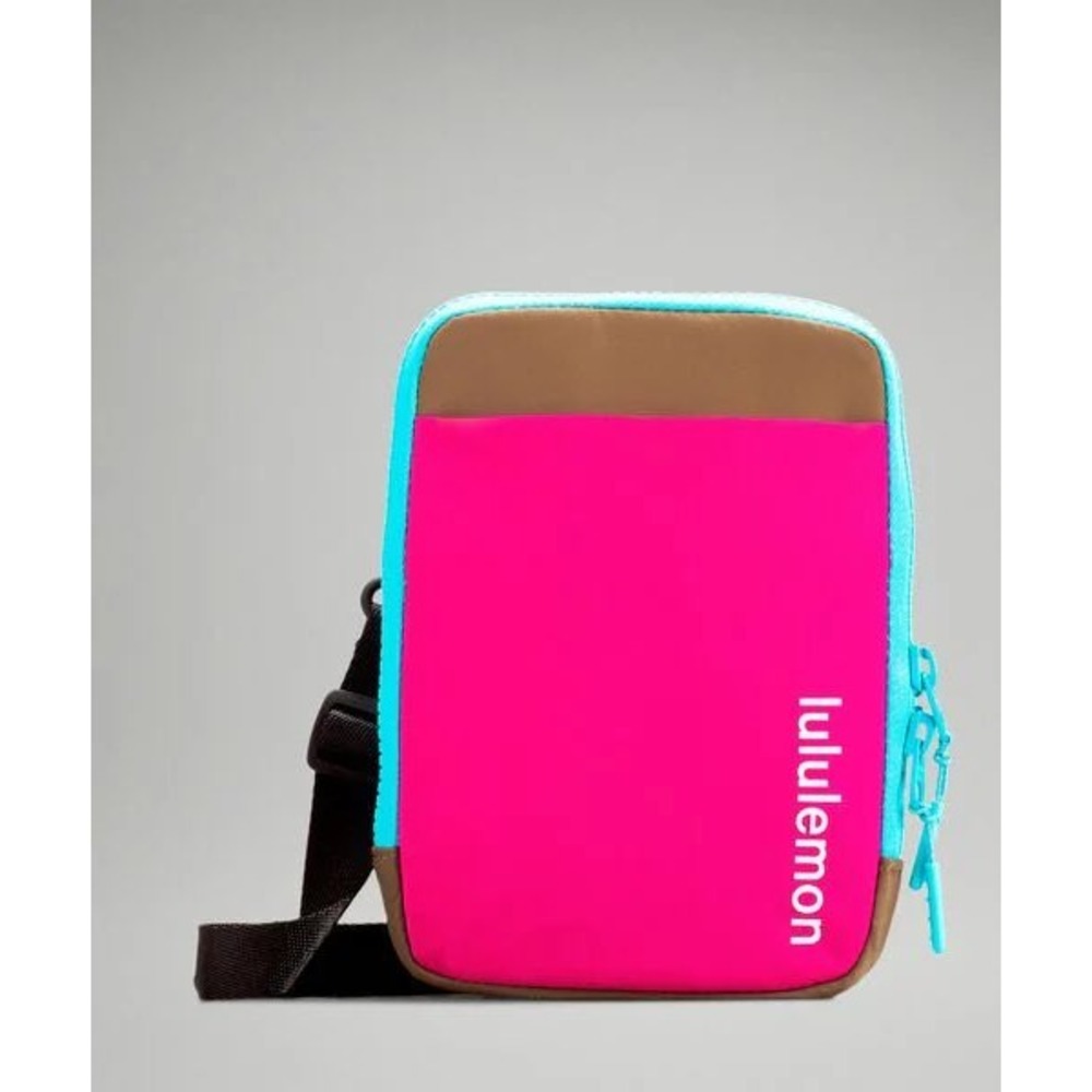 Lululemon Modular Phone Crossbody Bag Sonic Pink Turquoise Brown LU9BETS